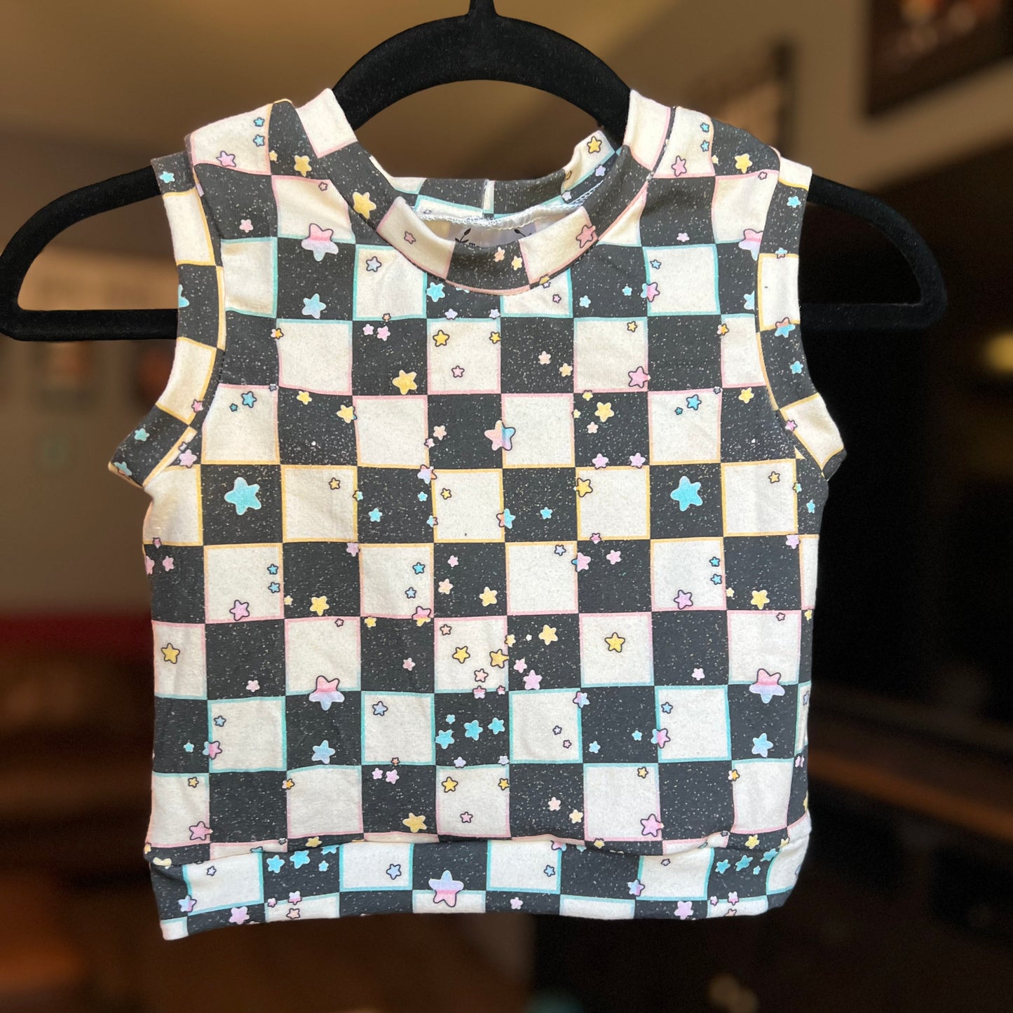 RTS Cream Checkers Tank (crop length)