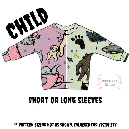 Cryptid Pullover Top (short or long sleeves) PREORDER