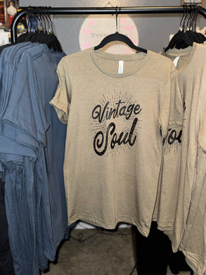 * Vintage Soul Adult Tee (heather olive)