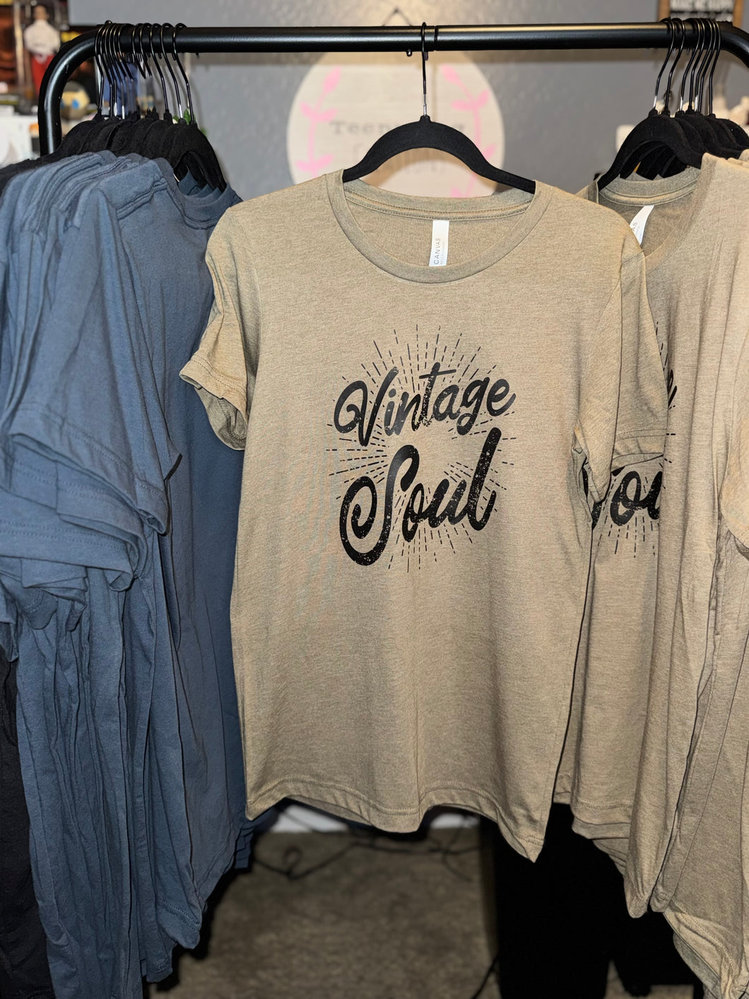* Vintage Soul Adult Tee (heather olive)