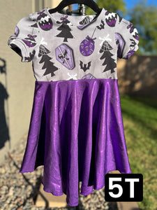 RTS Black/Purple Sparkle Christmas Twirl Dress