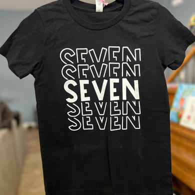 RTS Birthday SEVEN BLACK Kid Tee