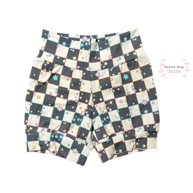 RTS Cream Checker Mid Thigh Shorties