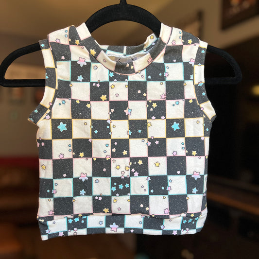 RTS Cream Checkers Tank (crop length)