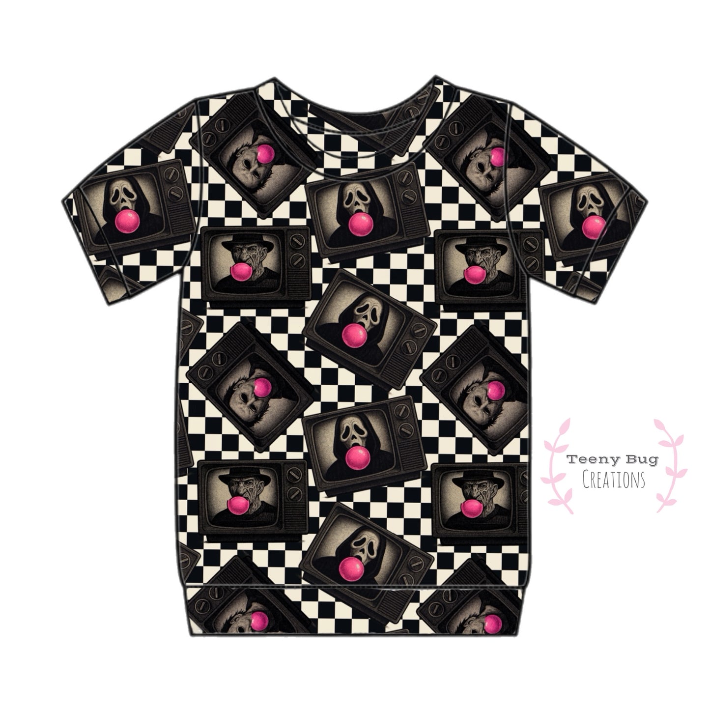 Bubblegum Horror Ringer Top (short or long sleeves) PREORDER