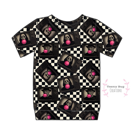 Bubblegum Horror Ringer Top (short or long sleeves) PREORDER