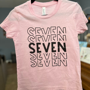 RTS Birthday SEVEN PINK Kid Tee