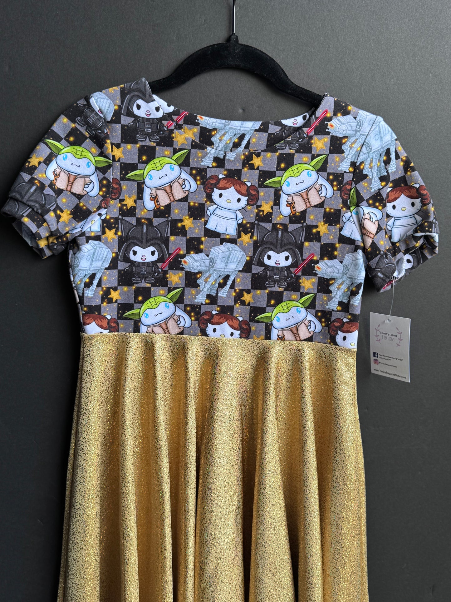 RTS Checkered Wars HK (GOLD) Twirl Dress