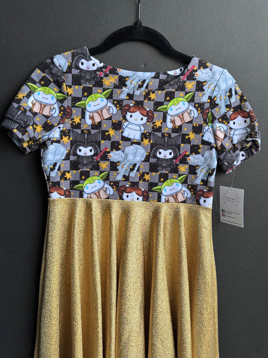 RTS Checkered Wars HK (GOLD) Twirl Dress