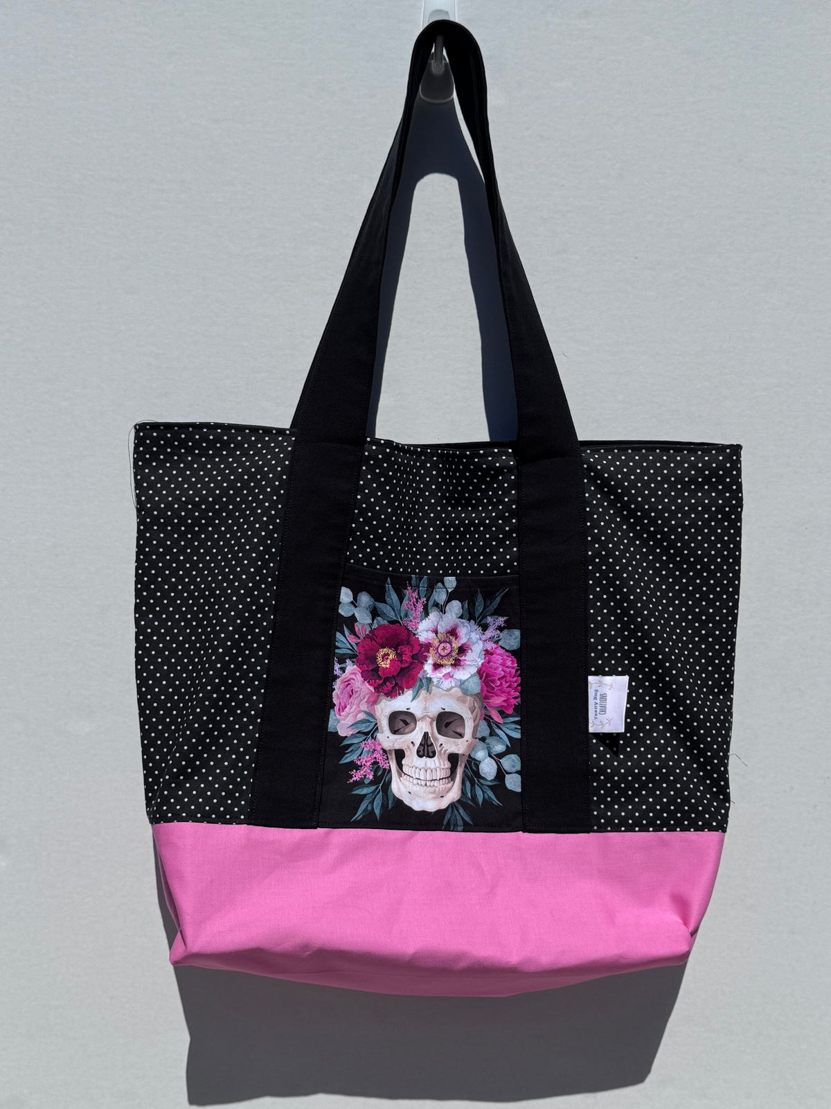 Skull Pocket Tote Bag