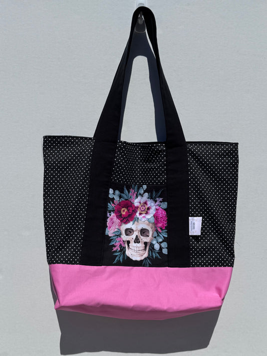 Skull Pocket Tote Bag