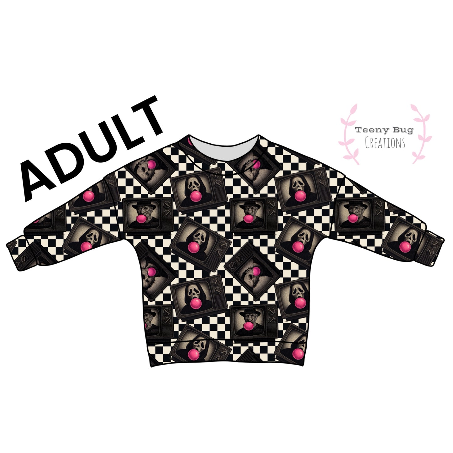 Bubblegum Horror ADULT Pullover Top (short or long sleeves) PREORDER