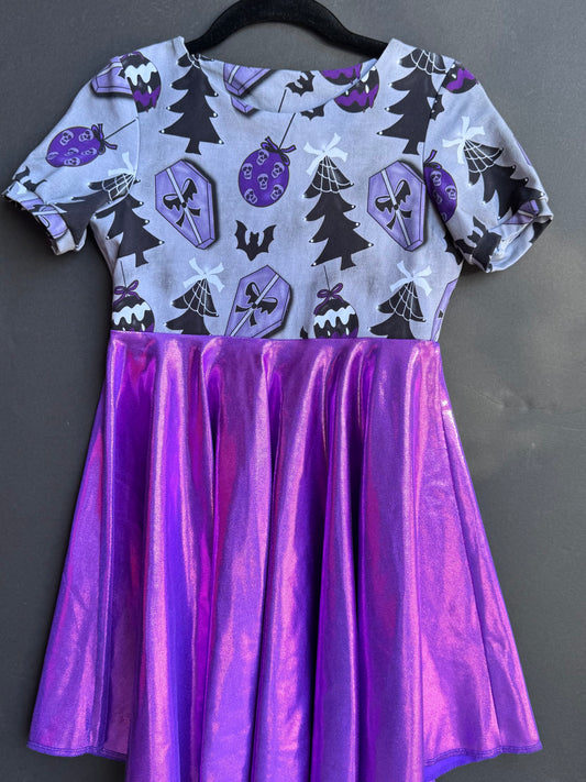 RTS Black/Purple Sparkle Christmas Twirl Dress