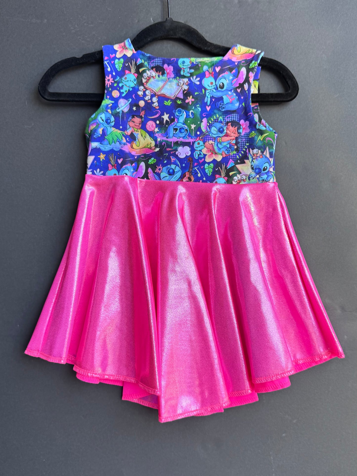 RTS Blue 626/Pink Sparkly TANK Twirl Dress