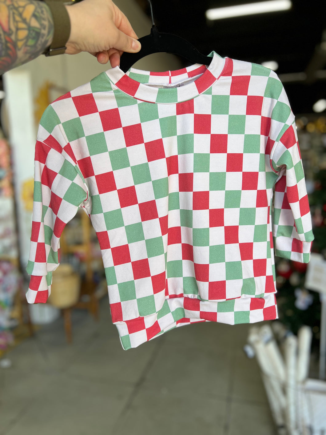RTS Holiday Checkers Long Sleeve Pullover