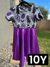 Load image into Gallery viewer, RTS Black/Purple Sparkle Christmas Twirl Dress