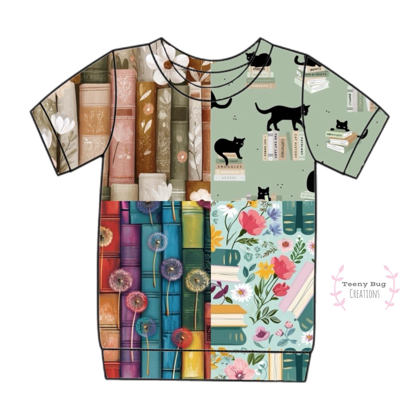 Bookish Ringer Top (short or long sleeves) PREORDER