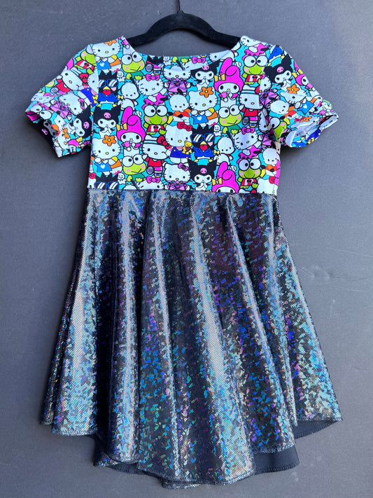 RTS HK/Black Sparkly Twirl Dress