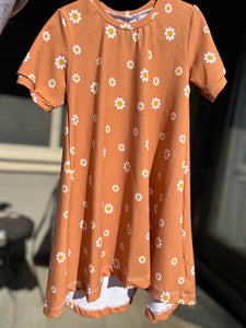 RTS Brown Daisy T-Shirt Dress