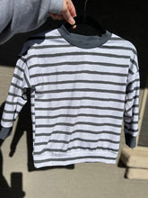 Load image into Gallery viewer, RTS Charcoal Striped Long Sleeve Pullover
