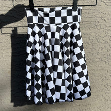 Load image into Gallery viewer, RTS Black and White checker Twirl Skirt