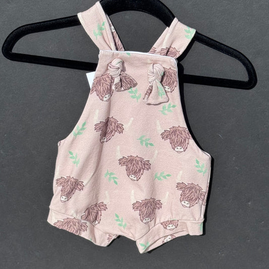 RTS Mauve Cow Knotted Overalls