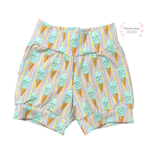 RTS Skull Ice Cream Mid Thigh Shorties