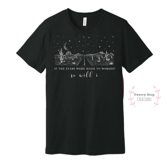 Stars Made to Worship Adult Tee (vintage black)