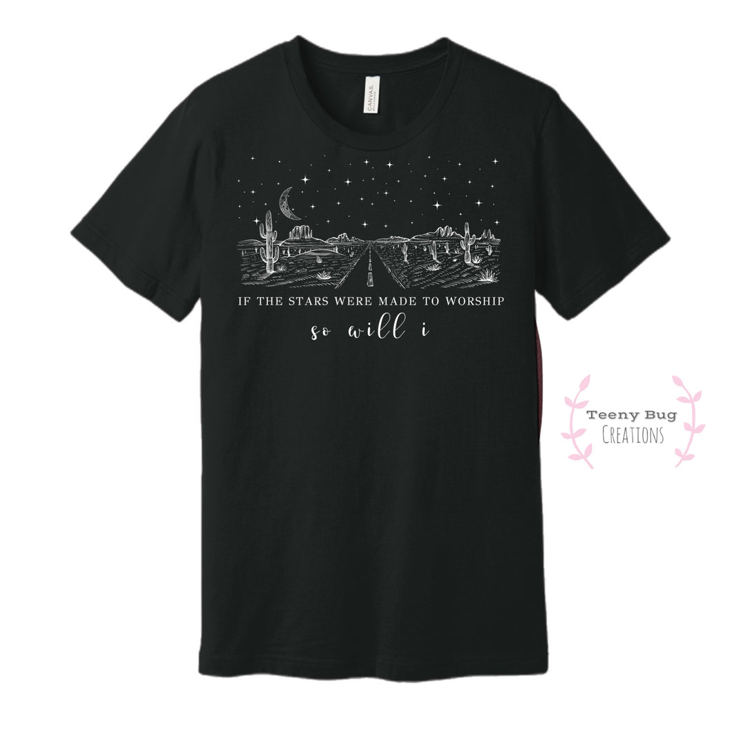* Stars Made to Worship Adult Tee (vintage black)