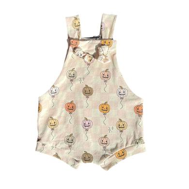 RTS Checkered Pumpkin Pails Knotted Overalls