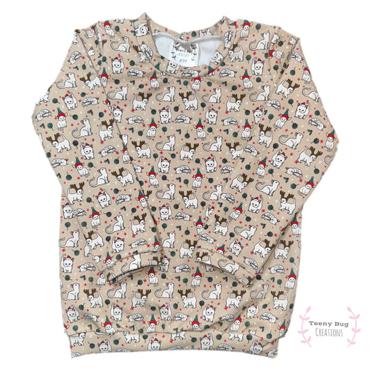 RTS Christmas Cat Ringer Long Sleeve Ringer