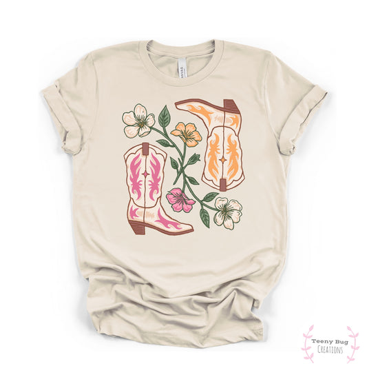 RTS Boots and Flowers Adult Tee