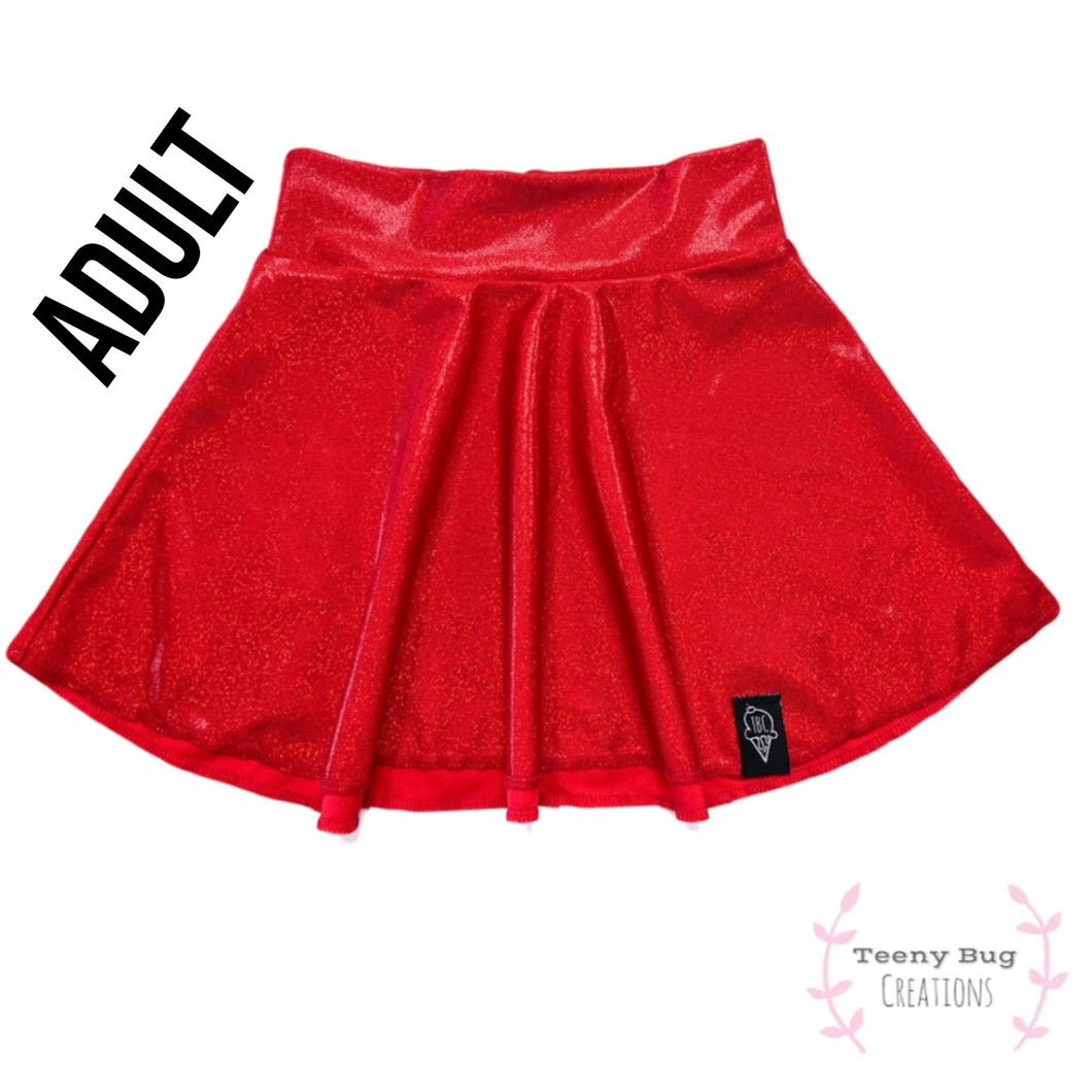 *ADULT* Candy Apple Red Skater Skirt