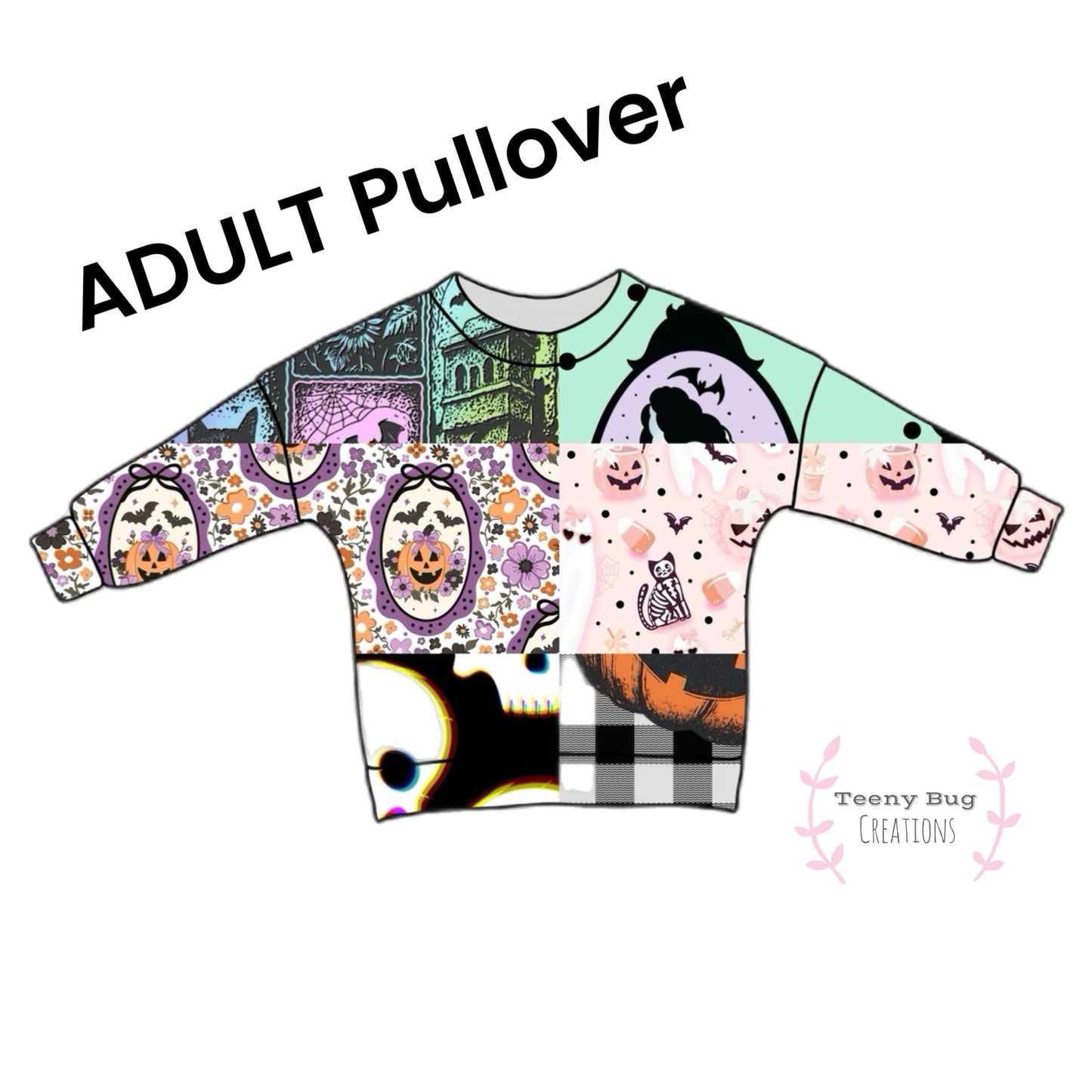 Halloween ADULT Pullover Top (short or long sleeves) PREORDER
