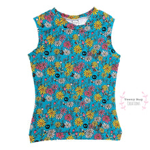 Load image into Gallery viewer, Teal Floral Tank/Crop