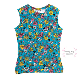 Teal Floral Tank/Crop