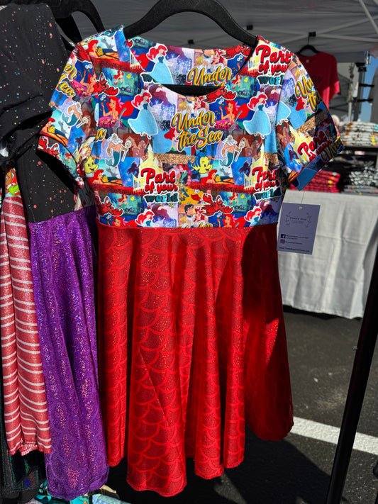 RTS Mermaid (red) Twirl Dress