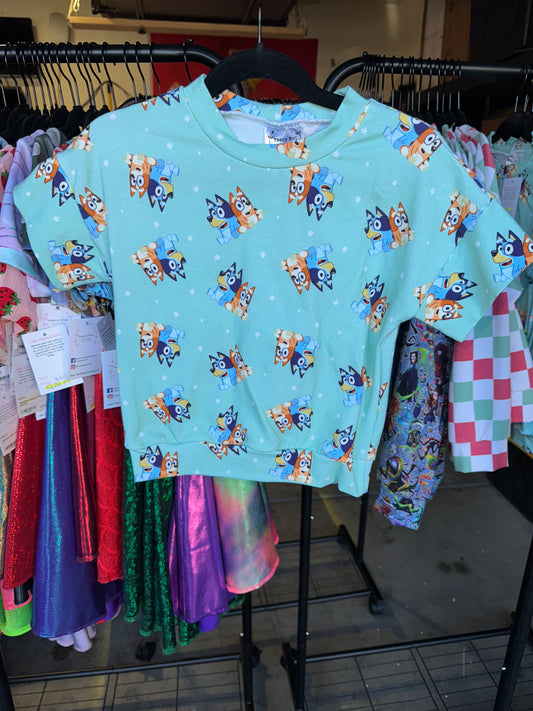 RTS Blue and Orange Dog Short Sleeve Pullover