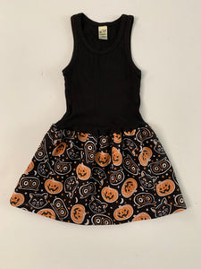 RTS Halloween Cats & Pumpkins / Black Tank Dress