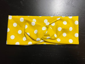RTS mustard polka dot CHILD knotted headband
