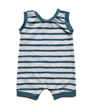 Load image into Gallery viewer, RTS Blue Stripe Shorts Romper
