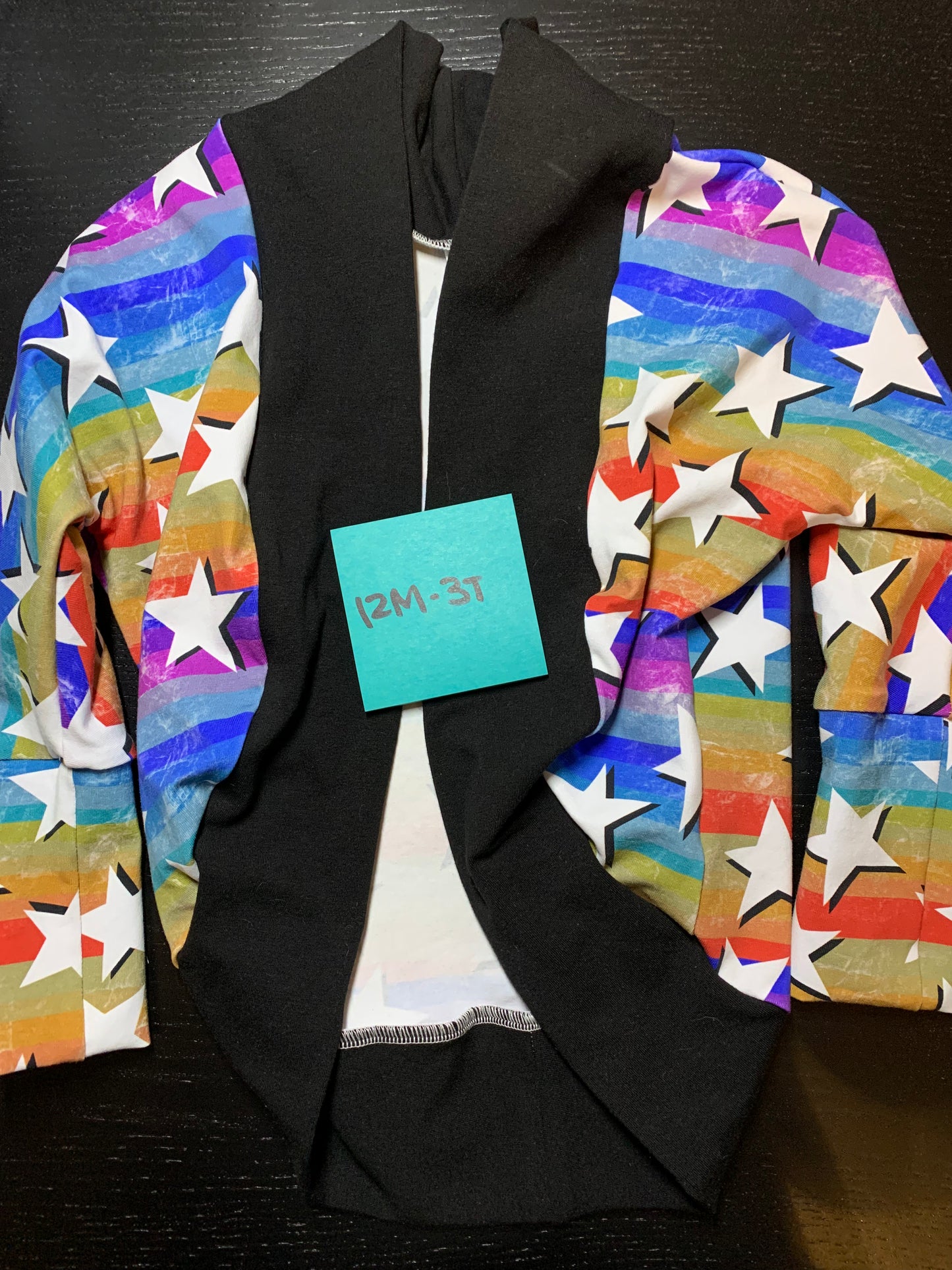 RTS  Retro Stars/Black Cardigan 12M-3T