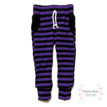 Load image into Gallery viewer, RTS Purple Stripe Pocket Pants