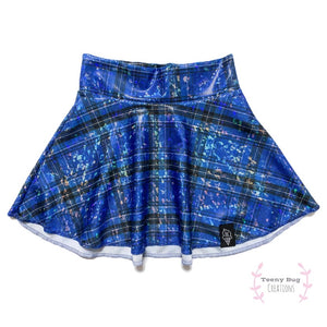Blue Plaid Skater Skirt