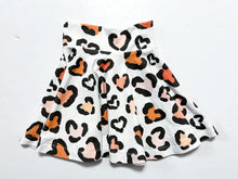 Load image into Gallery viewer, Leopard Heart Twirl Skirt