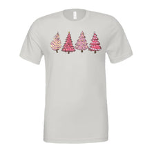 Load image into Gallery viewer, RTS Pink Christmas Trees Adult Tee