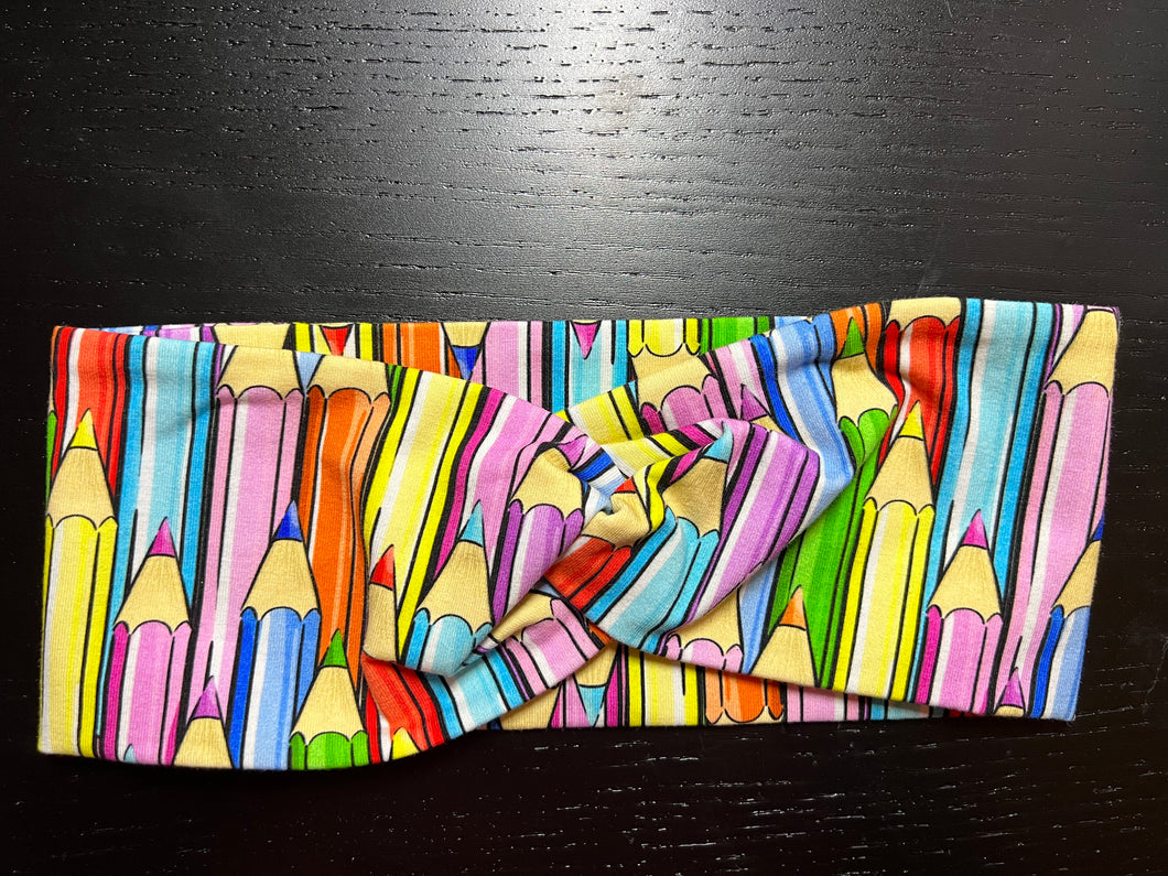 RTS Colored Pencils ADULT knotted headband