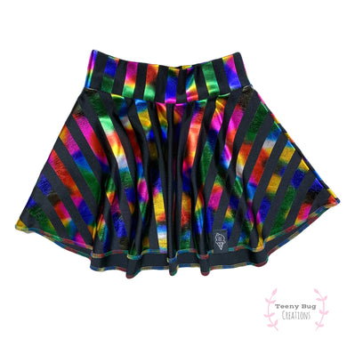 Rainbow Stripes Skater Skirt