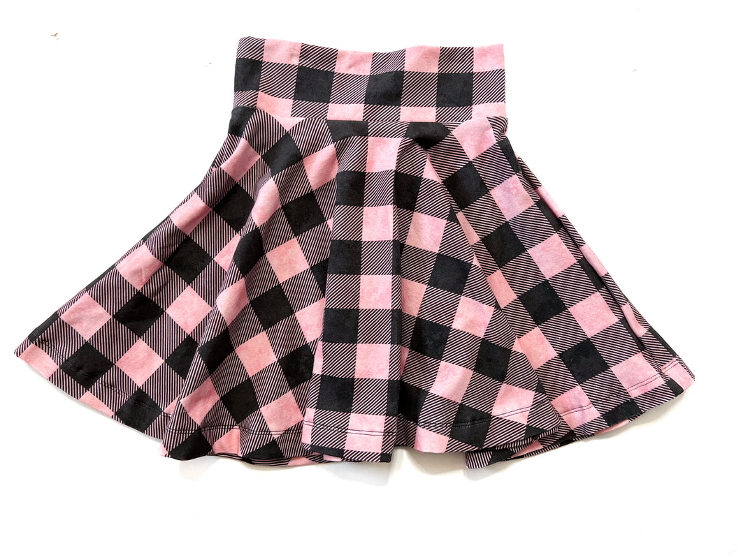 RTS Pink Plaid Twirl Skirt